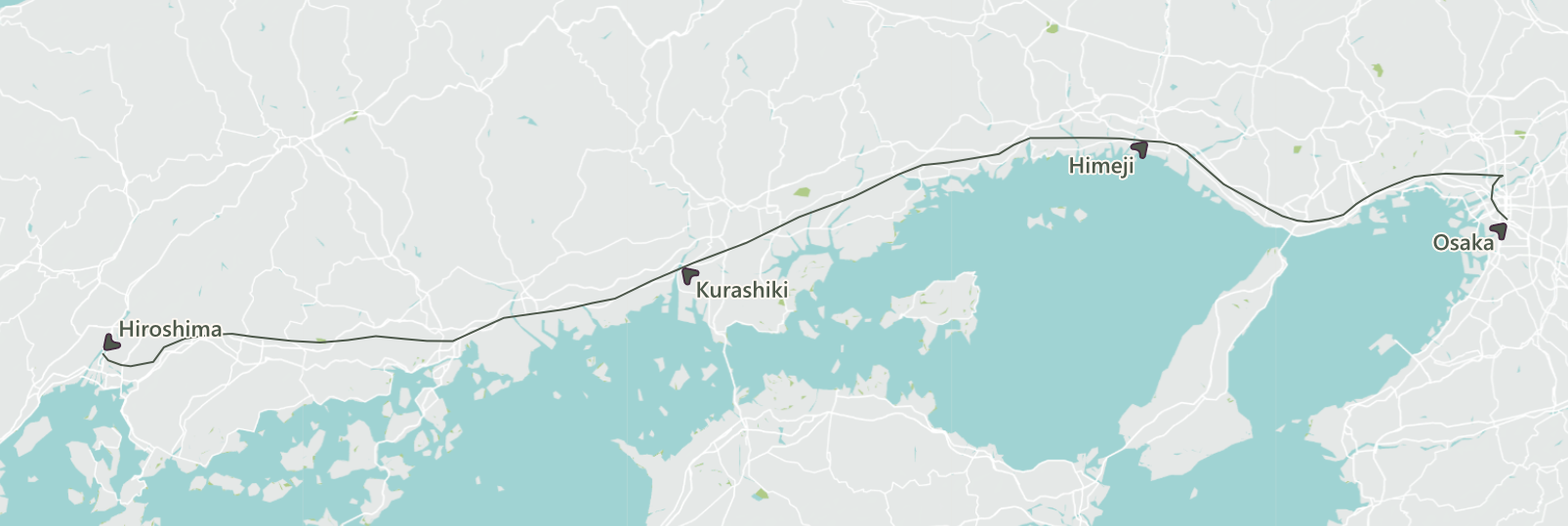 Osaka - Hiroshima - Kurashiki - Himeji