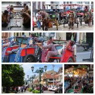 Yogyakarta, mange mennesker, taxaer og hestevogne