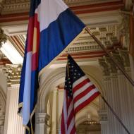 Colorados flag og Stars and Stripes