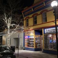 Liquor store by night