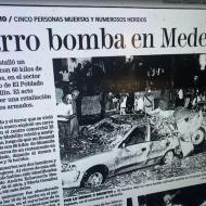 Artikel om bilbomben i Parque Lleras 