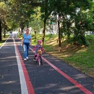 På cykeltur i parken