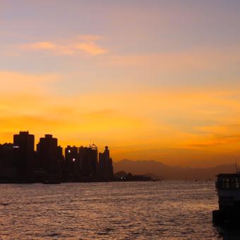 Solnedgang fra Kowloon